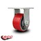 Service Caster 6'' Extra Heavy Duty Red Poly on Cast Iron Wheel Rigid Top Plate Caster CRAN-SCC-KP92R630-PUR-RS - alternate 2